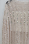 SWAYING/KNIT beaded decorative hollow top SW23SS1T61 off-white PS85